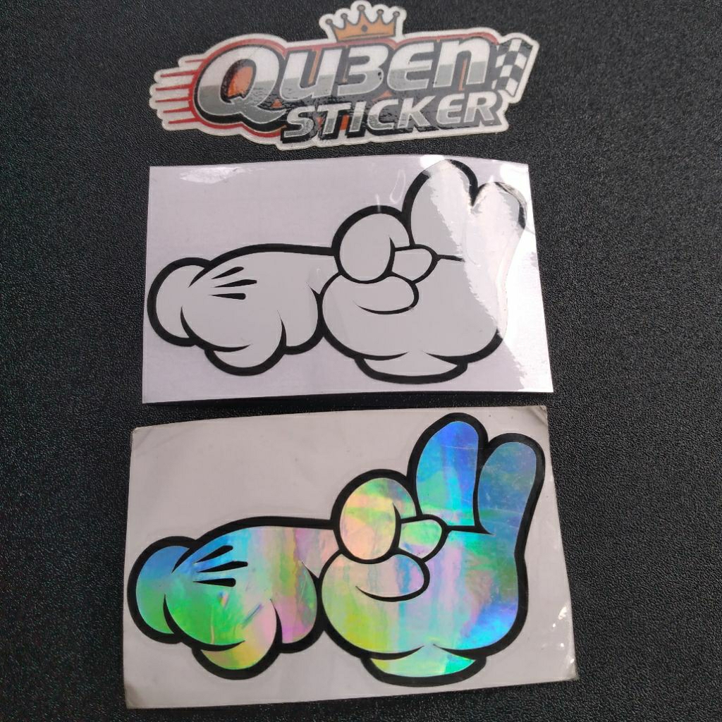 

Sticker Simbol Tangan Cutting Vinyl Reflektif 6x4,5 Cm