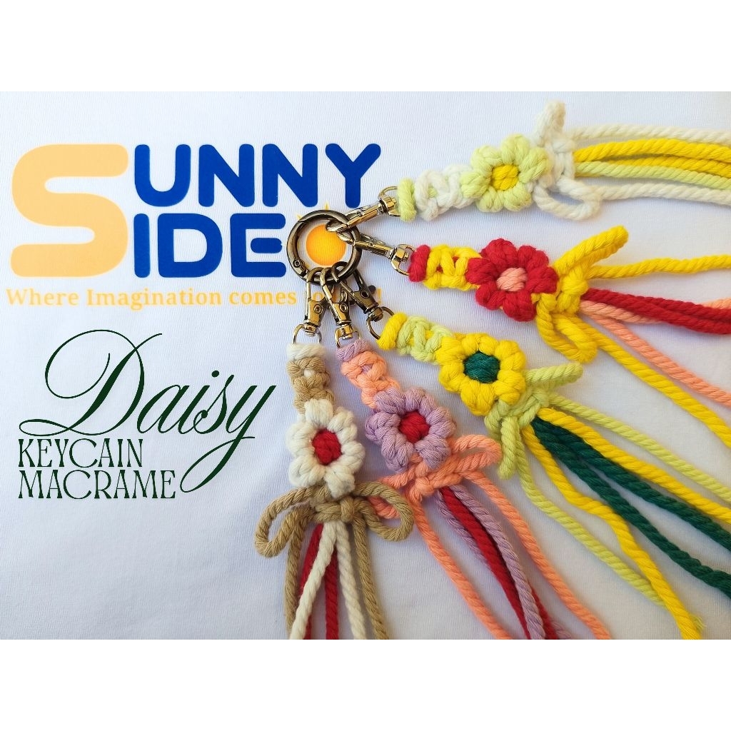 Daisy Keychain Macrame Gantungan Kunci & Tas Handmade Aesthetic – Sunnyside