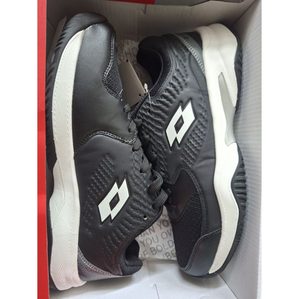 Sepatu Tenis Lotto Donald Black Tennis Shoes Lotto Donald Hitam