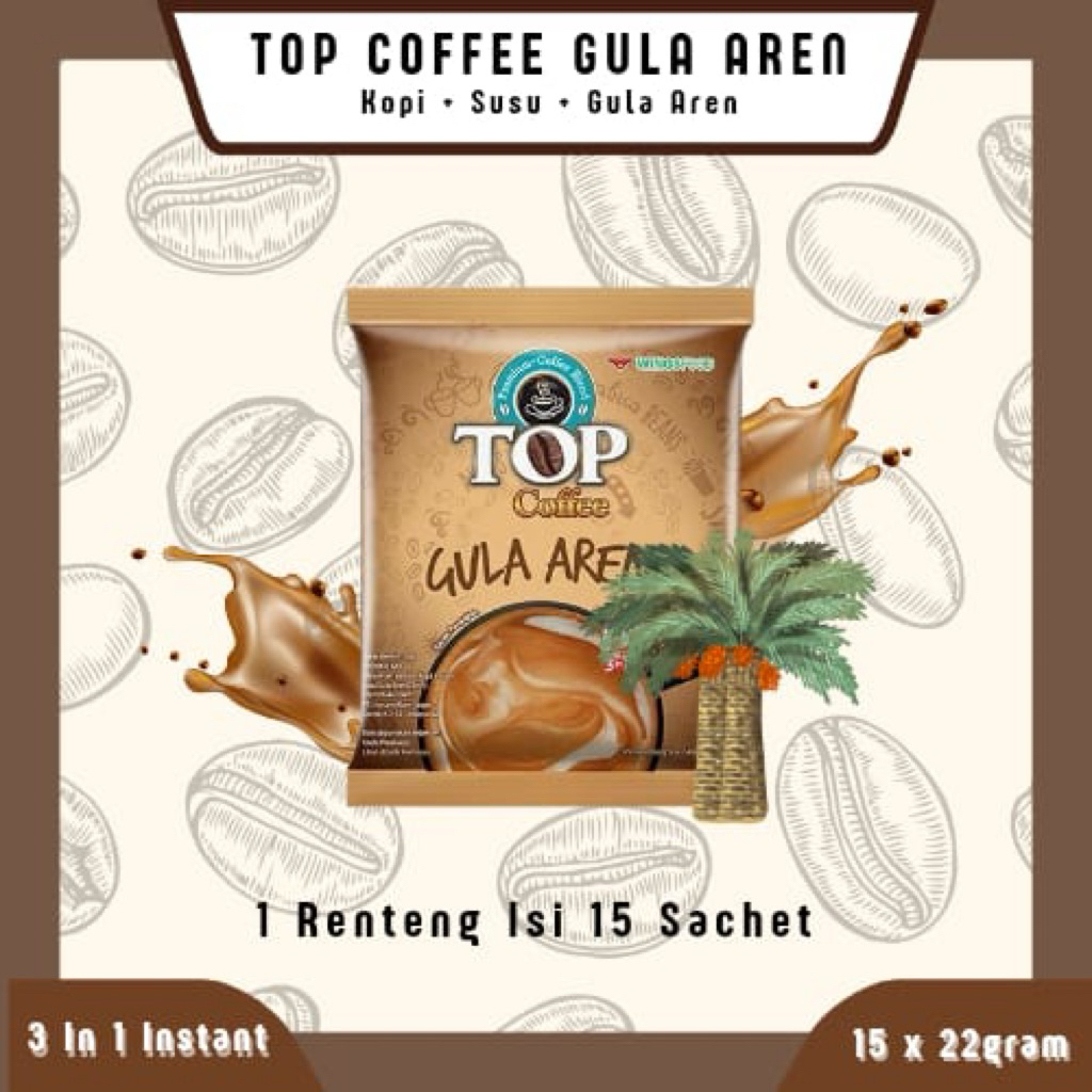 

TOP COFFEE GULA AREN HITZZ 1 Renteng Isi 15 Sachet