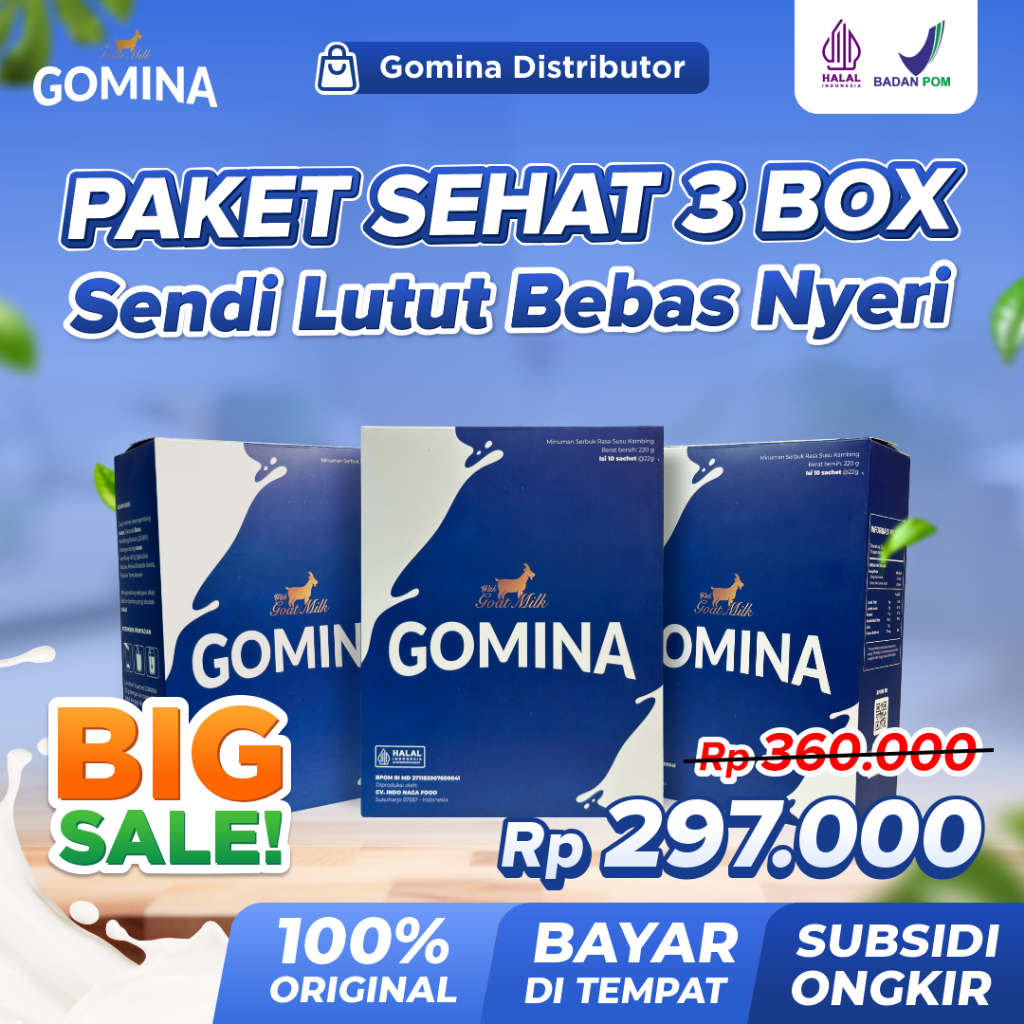

9.9 BIG SALE! Gomina Paket 3 Box Susu Kambing Etawa - Mengatasi Peradangan dan Nyeri Sendi - Susu Kambing Etawa 100% Original