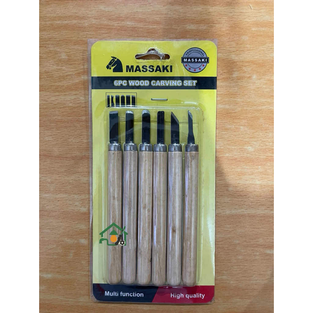 

PISAU UKIR MASSAKI 6PCS / PAHAT ALAT UKIR PISAU KERAJINAN TANGAN