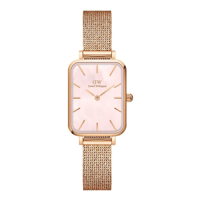 Daniel Wellington Quadro DW00100510 Dial Rose Gold Mesh Strap
