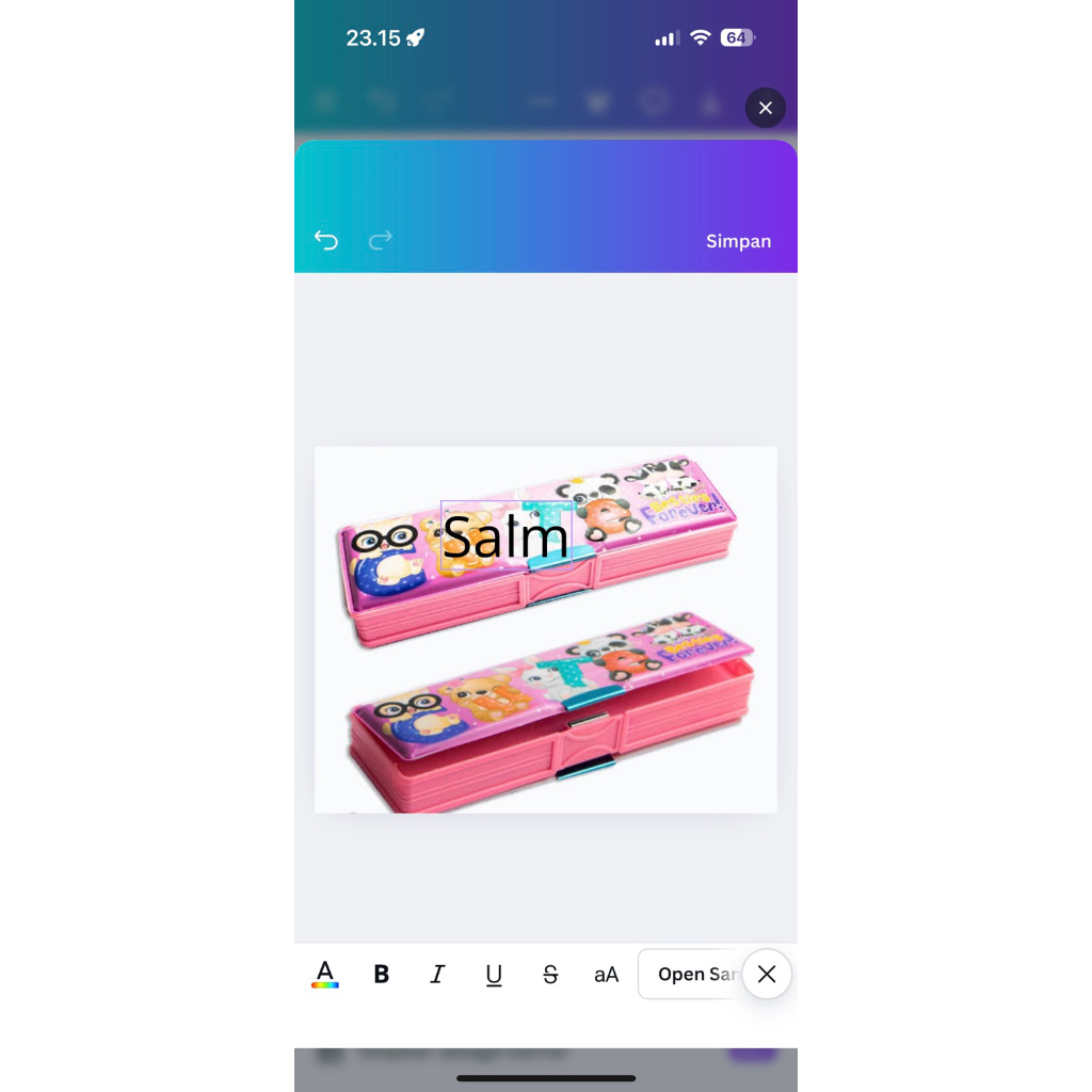 

kotak pensil 28x8 merk bal”ang