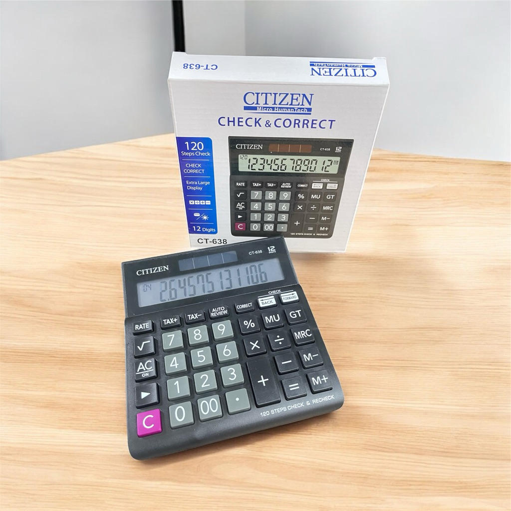 

Kalculator Citizen 638 warna hitam 12 digit bisa cod