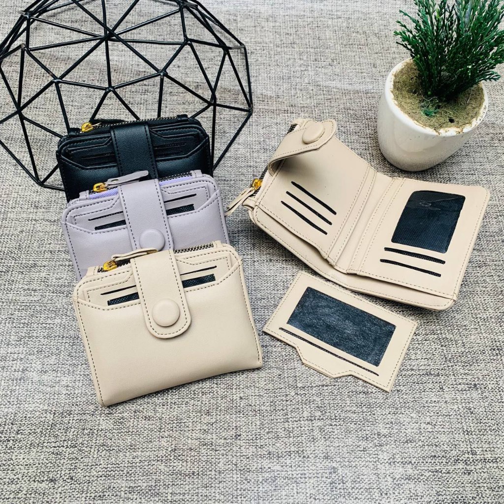 Dompet Wanita Leather Premium Elegan & Tahan Lama - Button Dompet