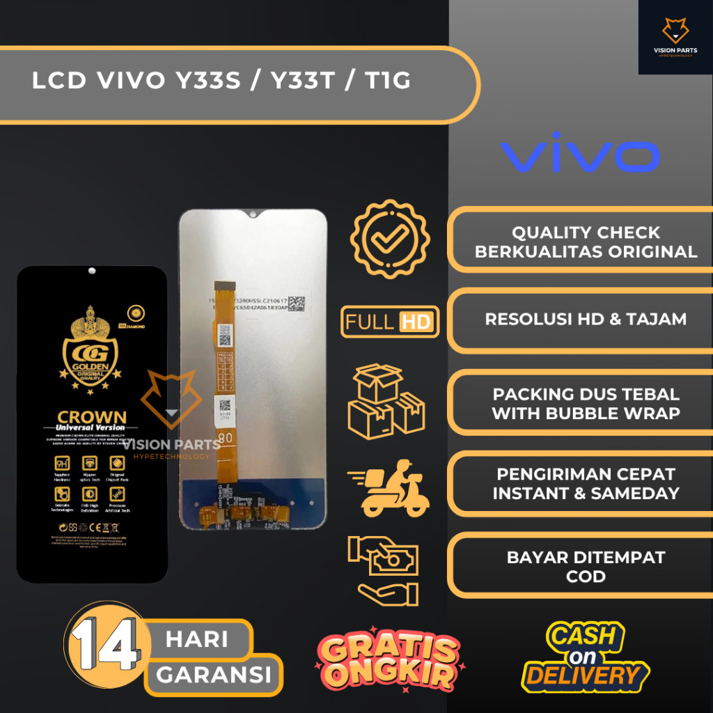 LCD TOUCHSCREEN VIVO T1 5G / Y33S / Y33T / T1G FULLSET COMPLETE