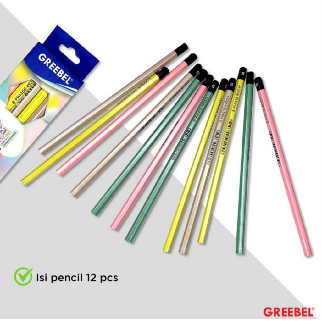 

Greebel Graphite Pencil 2B 7043 Pearl isi 12 batang