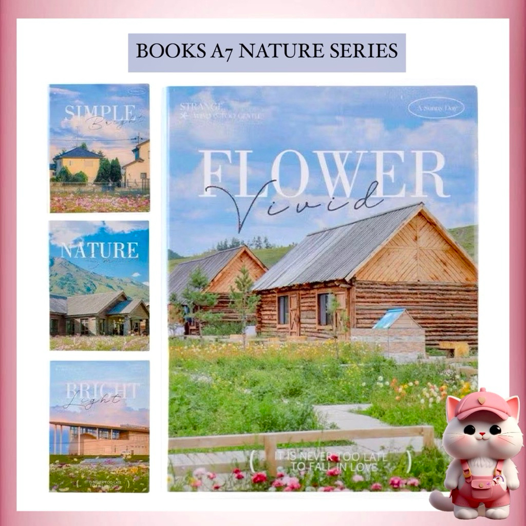 

Buku A7 Nature Series / Notebook mini A7 Aesthetic / Book Flowers Cute A7 untuk Sekolah Kantor Kuliah