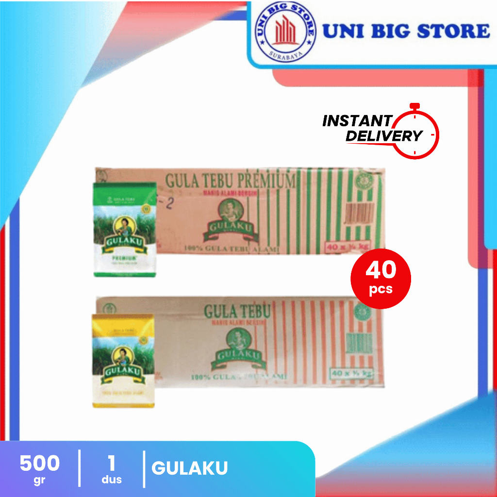 

Gulaku Gula Tebu Premium Hijau 500 gr x 40 pcs DUS