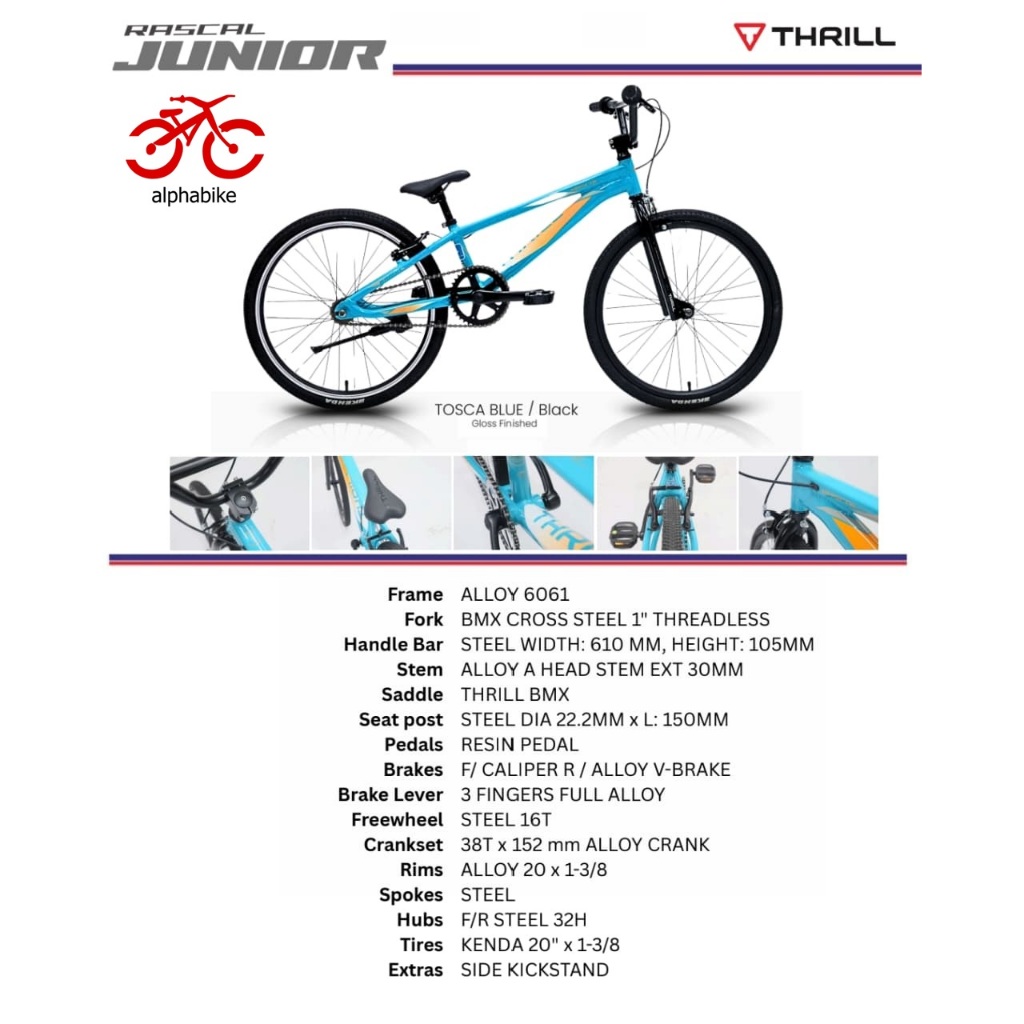 SEPEDA ANAK BMX 20 THRILL BMX RASCAL JUNIOR AL