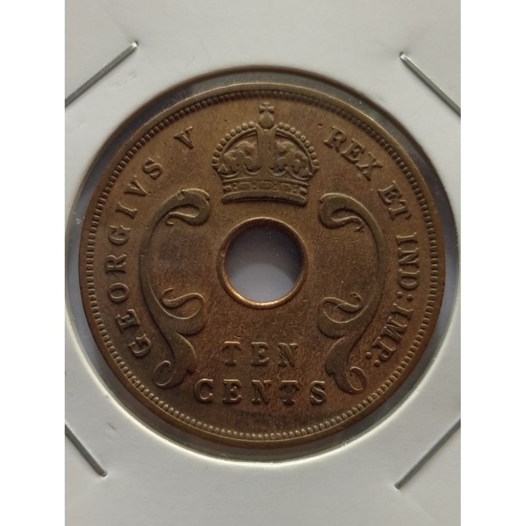 Koin British East Africa 10 cent 1935 vf