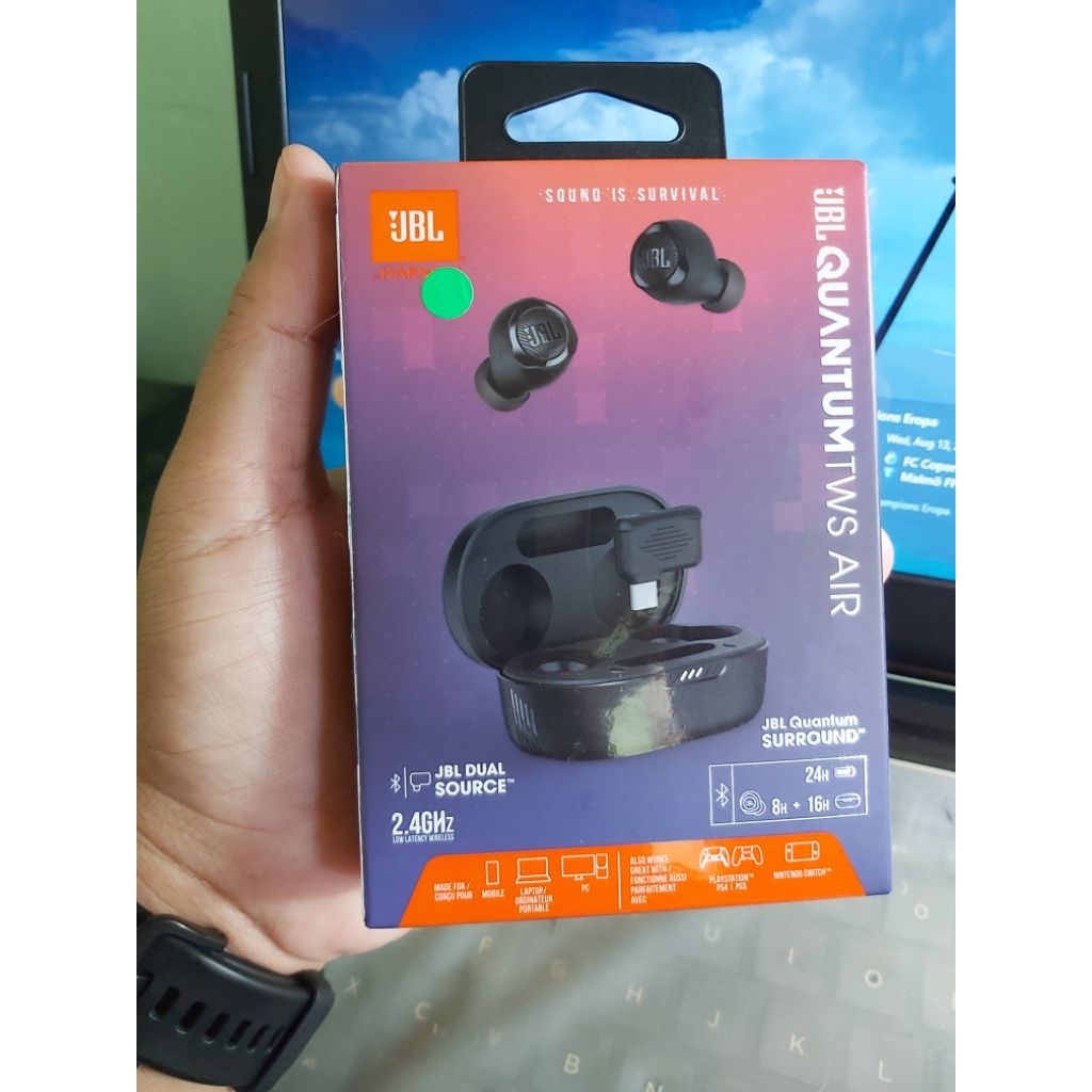 [BARU] JBL Quantum TWS Air - Kedap Air IPX4 - Dilengkapi Eartip dan Kabel USB-C - NEW ORIGINAL GARAN