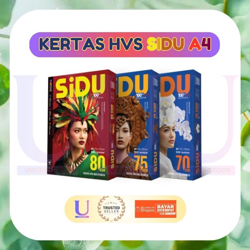 

Kertas SiDU A4 HVS 70 75 80 gsm 500 Lembar 210x297mm Multifungsi Cetak dan Fotokopi