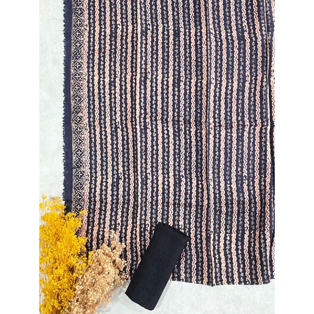 Kain Batik Cap Bacem Bahan Viscose Semi Sutra Khas Trusmi Cirebon Hitam