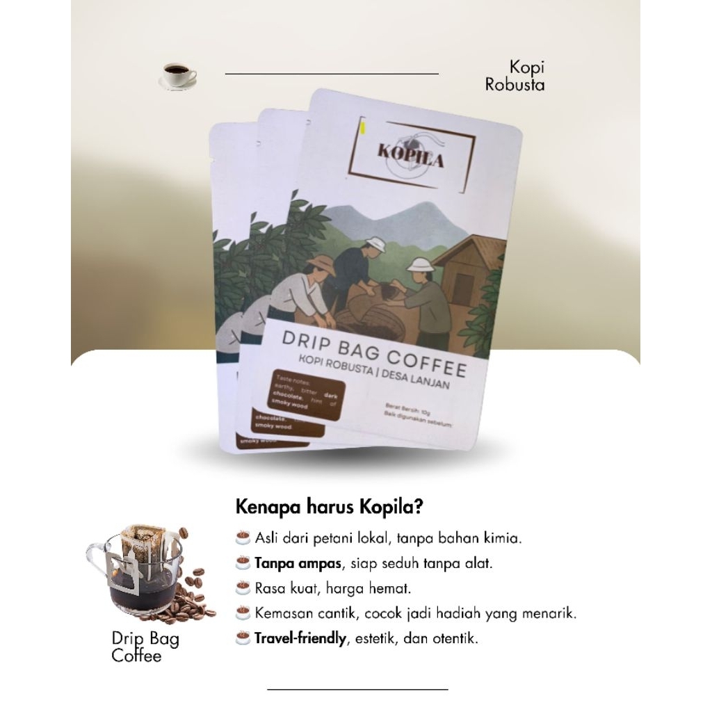 

DRIP BAG COFFE | KOPILA ROBUSTA ORIGINAL
