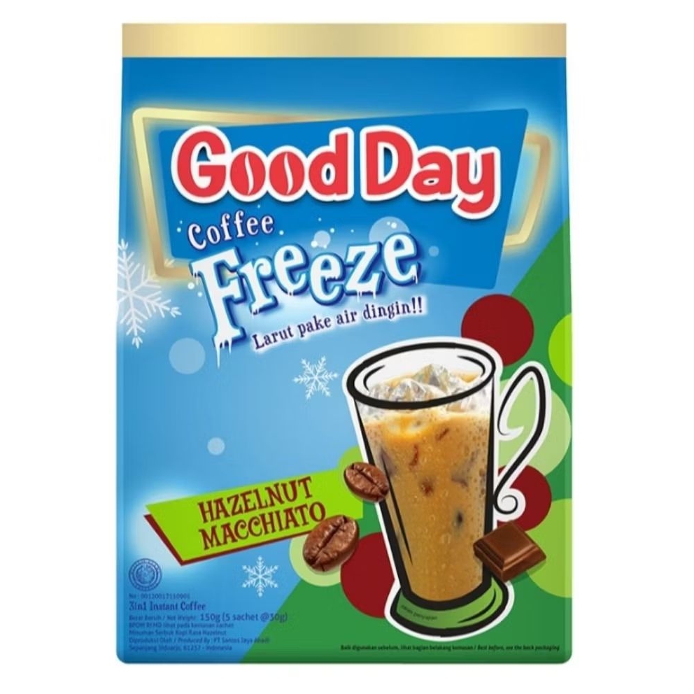 

Good Day Kopi Freeze Hazelnut Macchiato Sachet 5×30 g