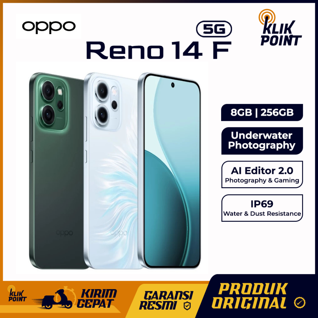 HP OPPO Reno 14F 5G 8GB/256GB HP Gaming Kamera Bagus Dan Ram Besar Handphone Android Original 100%