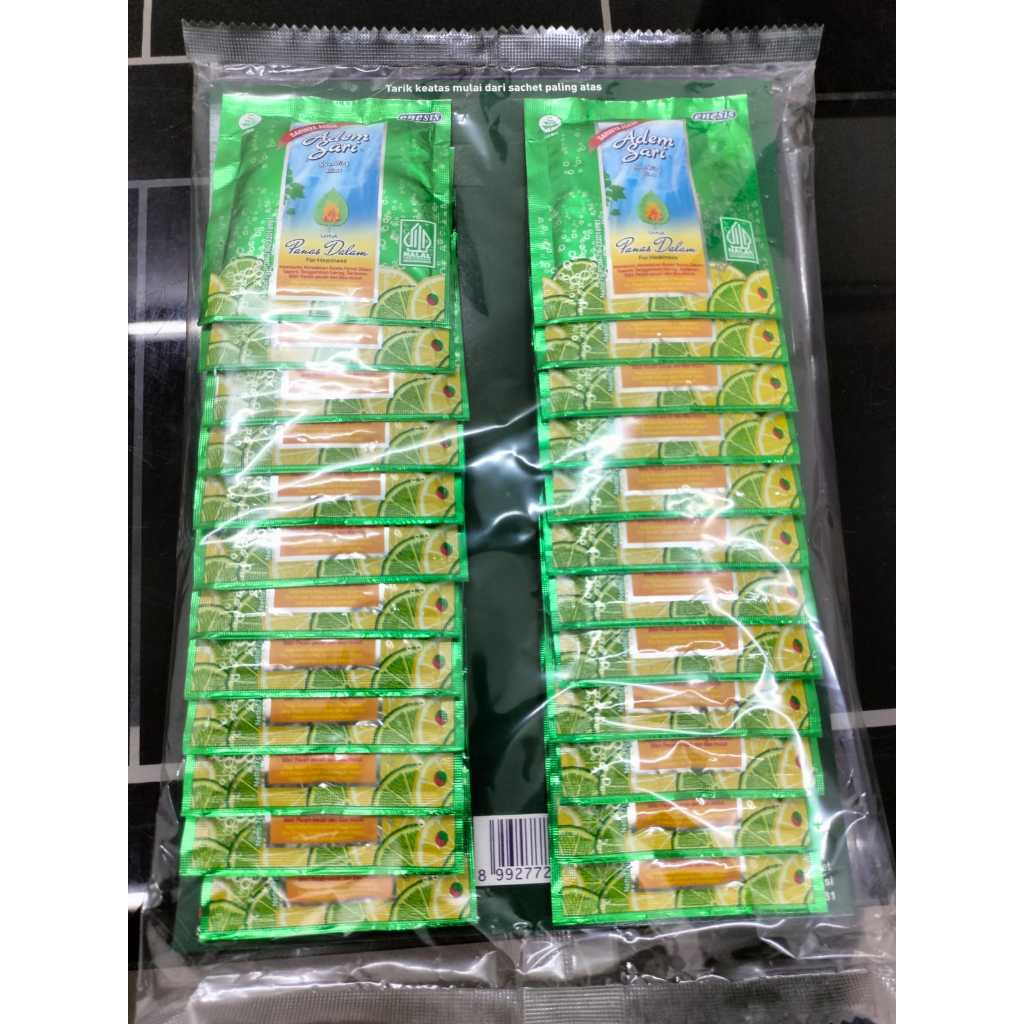 

Adem Sari Sachet (1 Papan Isi 24 Sachet @7Gr)