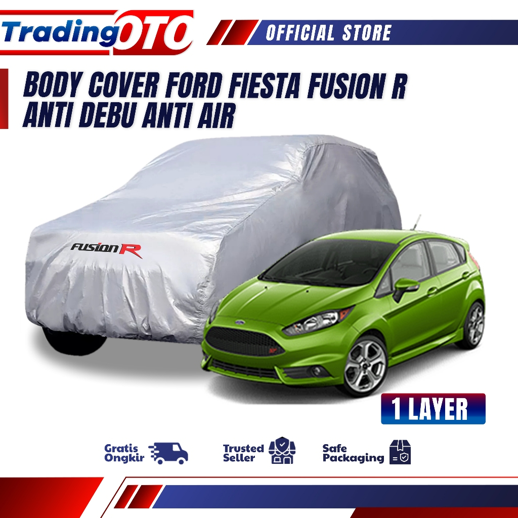 FUSION R Cover Mobil / Sarung Mobil FORD FIESTA merek FUSION R / Cover Mobil Putih