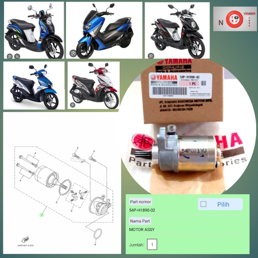 STARTING MOTOR N MAX MIO J 54P-H1890-02 YAMAHA