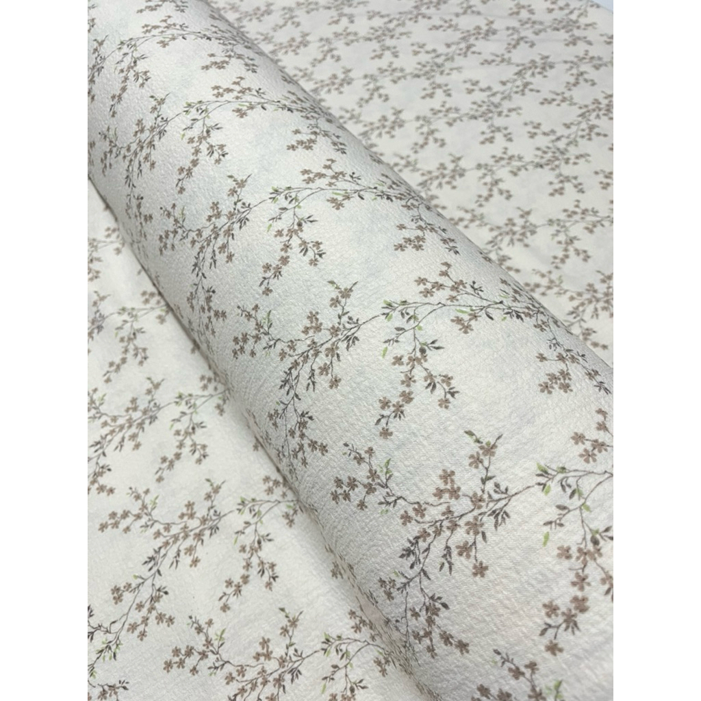 bahan kain cringkle motif bunga sakura permeter