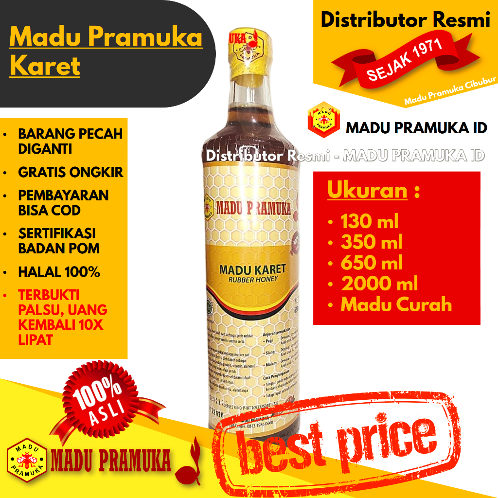 

Madu Pramuka KARET 350 ML 650 ML 2000 ML 2 L Liter Curah - Asli Original Alami Murni Murah - Resmi Official Store Star Seller