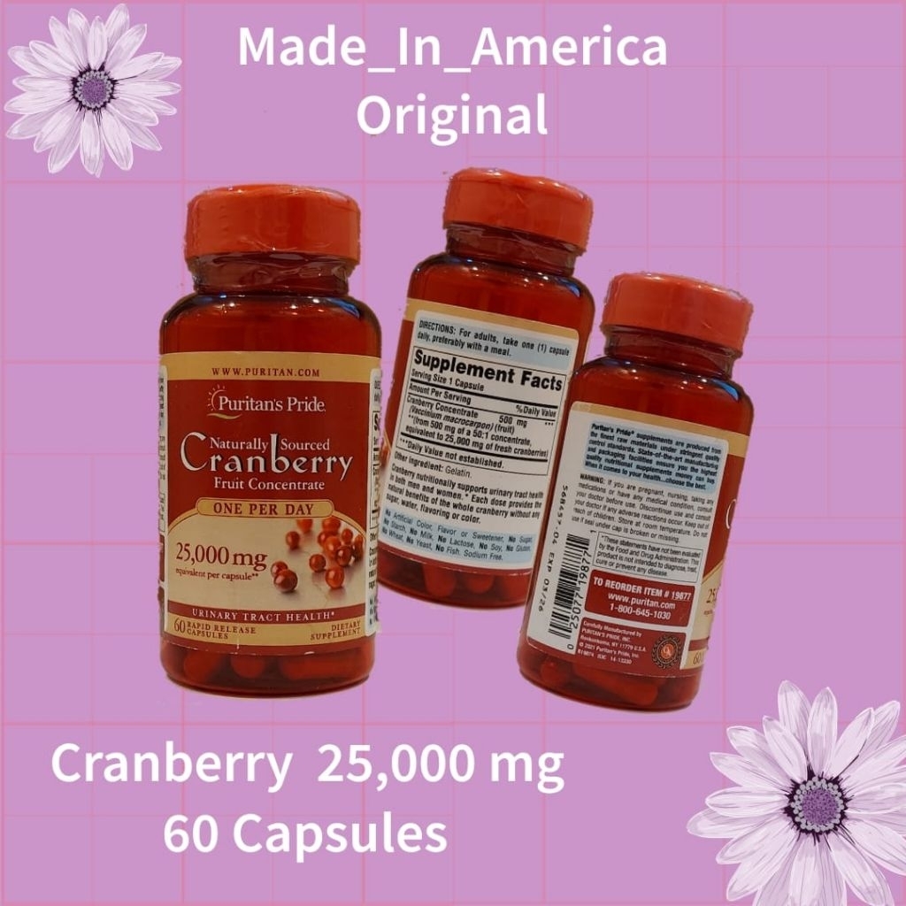 Puritan's Pride Cranberry 25,000mg 252mg 500mg