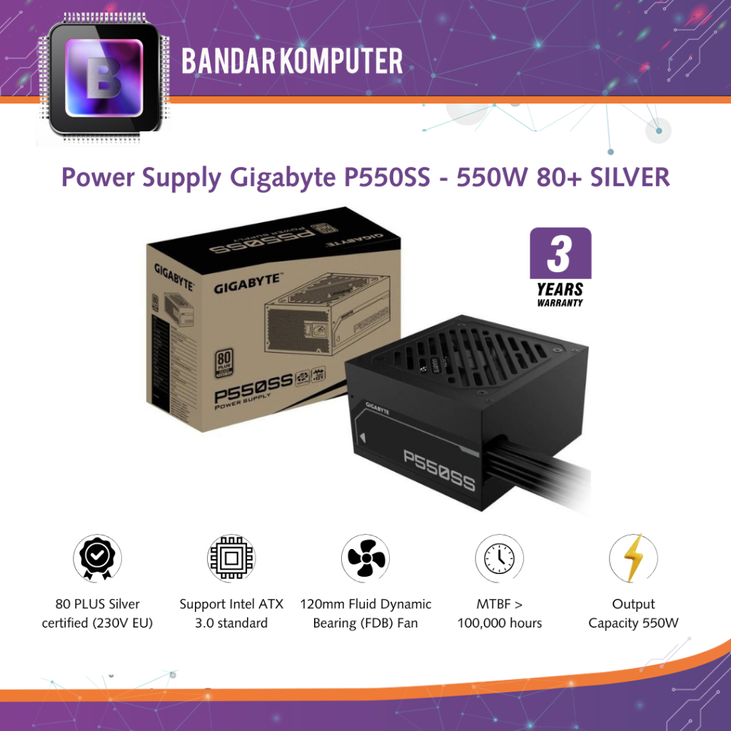Power Supply Gigabyte P550SS - 550W 80+ SILVER