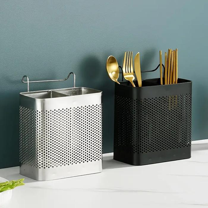 Tempat Sendok Garpu Stainless Gantung