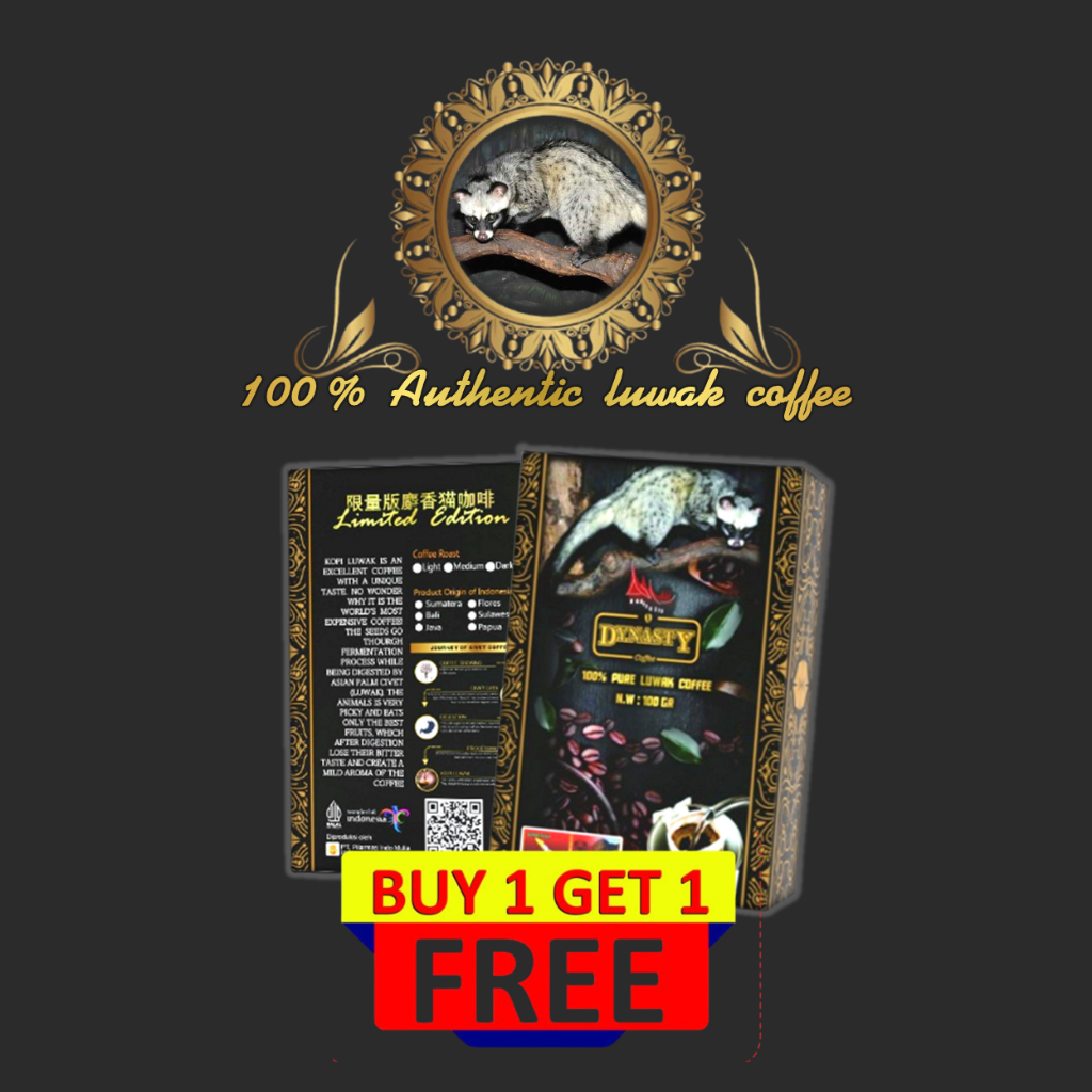 

KOPI LUWAK LIAR DYNASTY COFFEE 100GR PROMO PRODUK BARU UNTIL 30 AGUSTUS BUY 1 GET 1 , BUY 50 GET 50 , BUY 100 GET 100