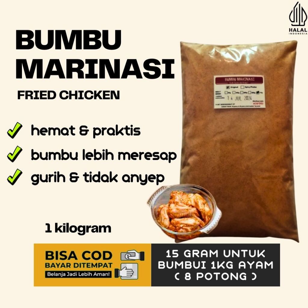 

Tepung Biang Bumbu Marinasi Fried Chicken 1 Kilogram