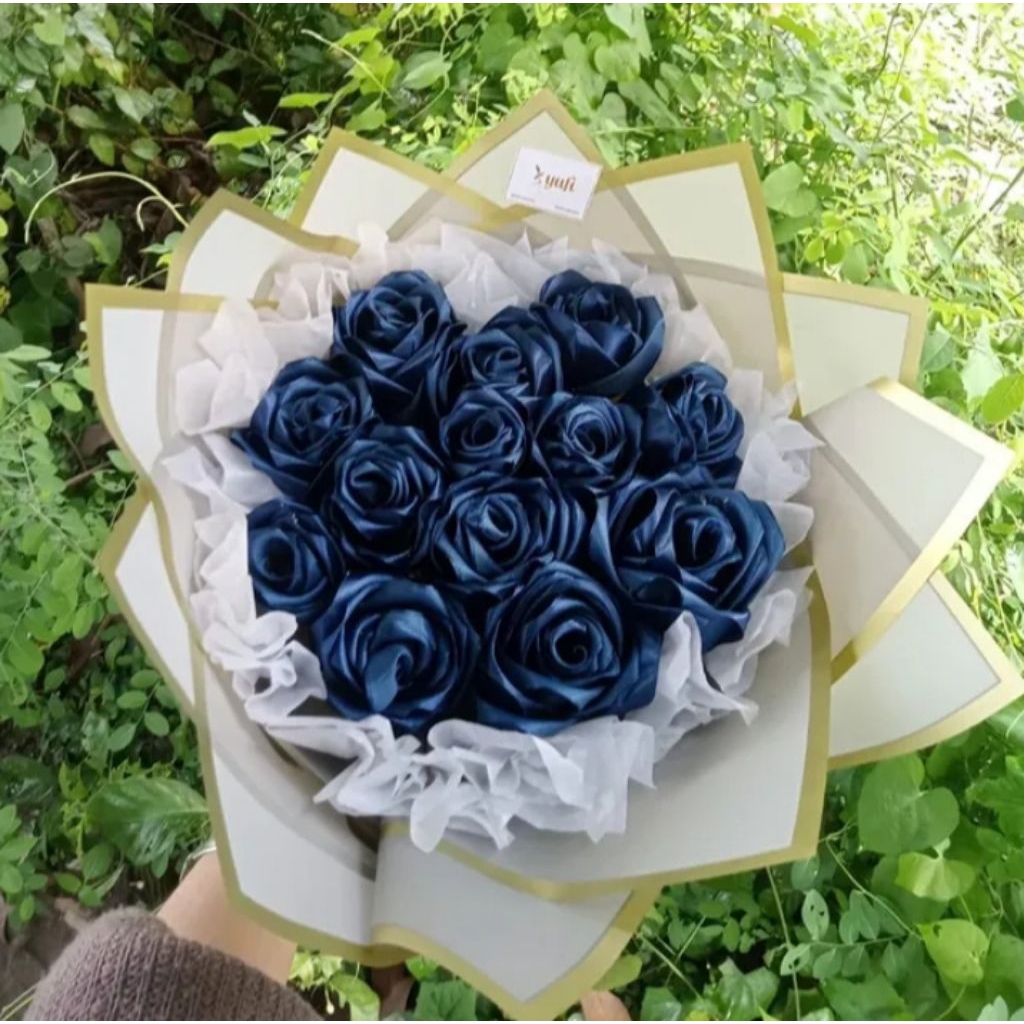 

bunga mawar pita satin per tangkai / bunga buket