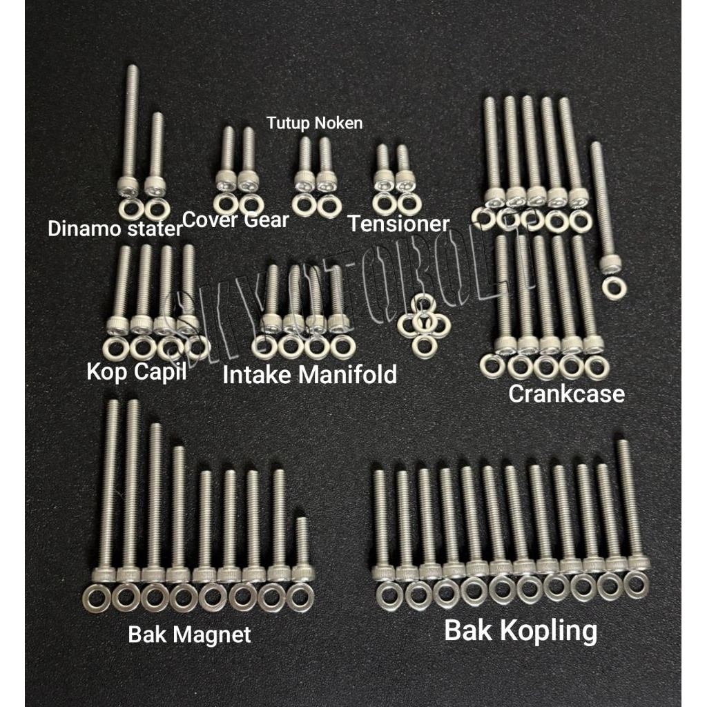 BAUT L STAINLESS MESIN BAK GL PRO MEGAPRO CB TIGER REVO TIGER 2000 STAINLESS 304 THE A2-70 ORIGINAL 