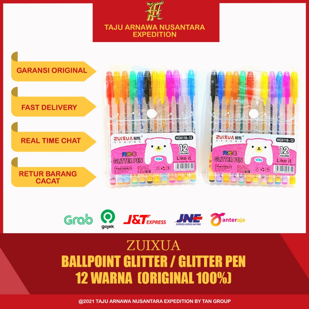 

Ballpoint Glitter Zuixua 12 Warna / Bolpen Glitter Zuixua 12 Warna / Bolpen Zuixua