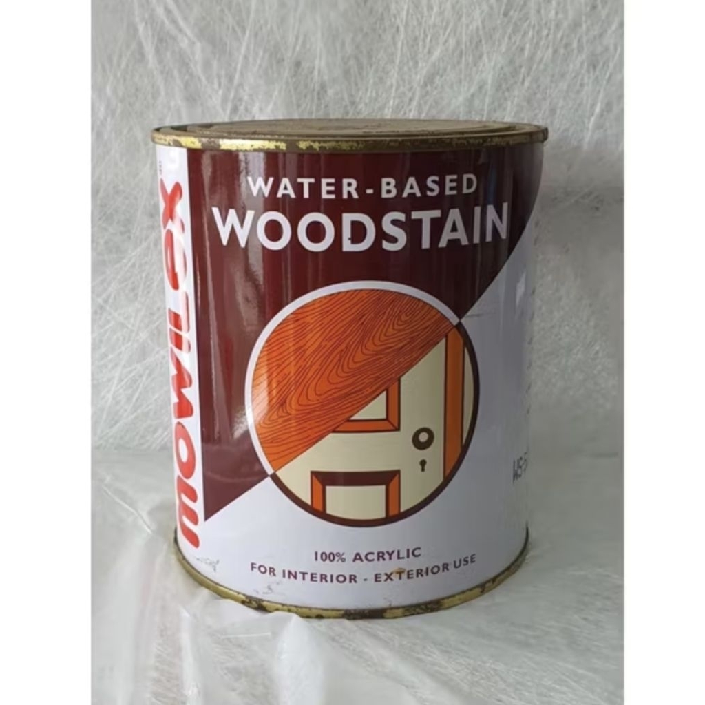MOWILEX WOODSTAIN CAT PELAPIS KAYU 1LITER POLITUR PLITUR WATER BASED