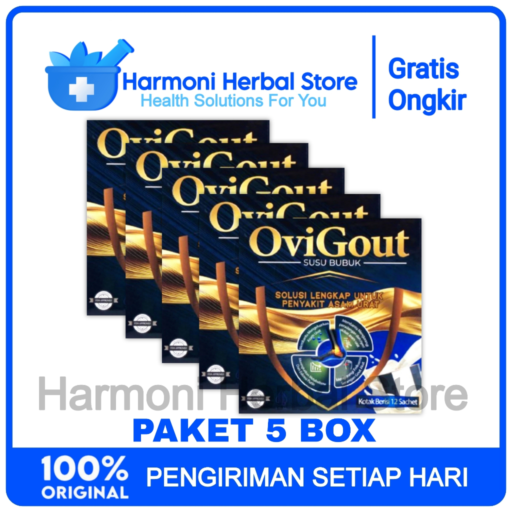 

5 Box Ovigout Susu Obat Asam Urat Nyeri Sendi Dan Kolesterol Original Asli