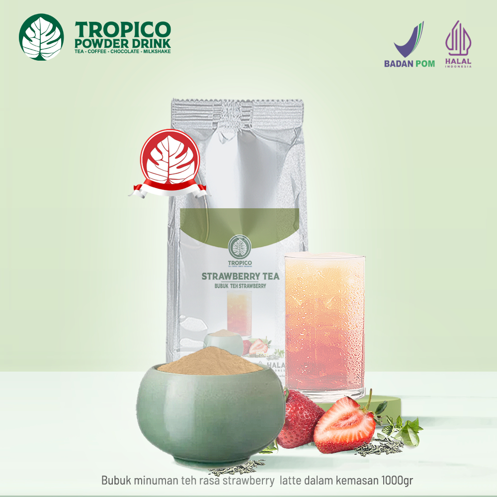 

bubuk Minuman Teh Strawberry - Strawberry Tea Powder - Tropico Powder Drink