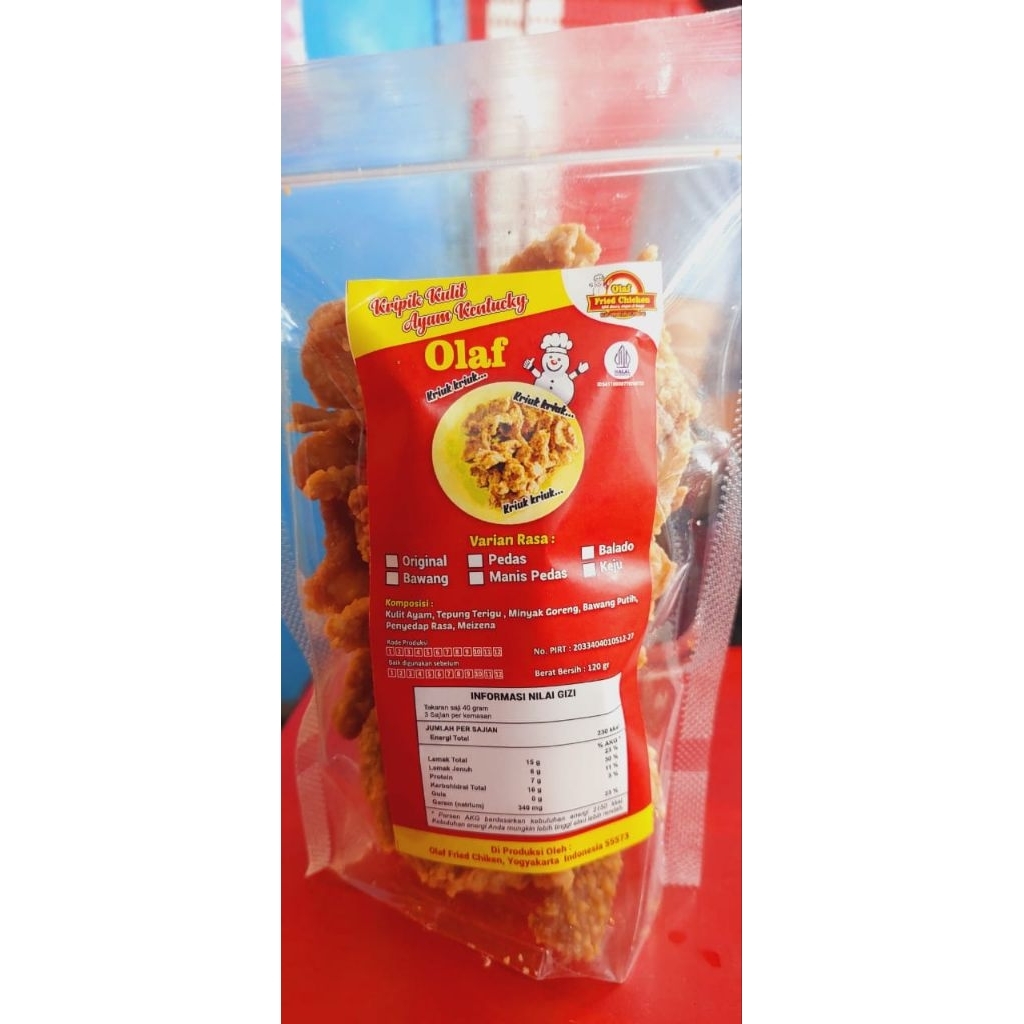 

Kulit Ayam Krispy Original Gurih 200g,Caliman dan Lauk Enak berkualitas.