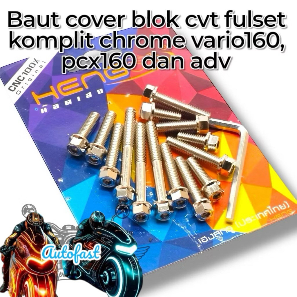 baut probolt cvt crome hexagon pcx 160 vario 160 adv 160 baut blok probolt cvt chrome anti karat