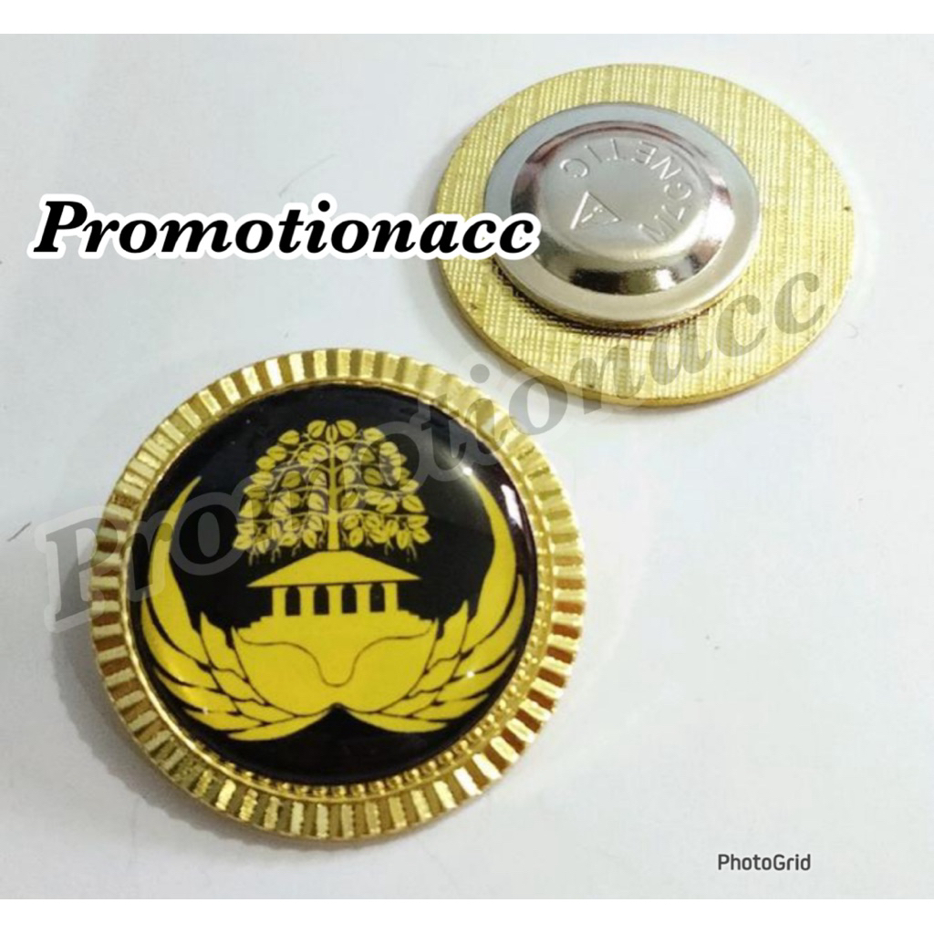 Pin ASN Korpri / P3K-PPPK Pin Bros ASN Model Bulat Gerigi 3cm Peniti Magnet Logam Kuningan sepuh ema