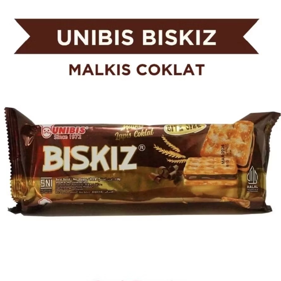 

Unibis Biskiz Malkist Chocolate 120 Gram (Paket 4 Pcs ) Biskiz malkist chocolate