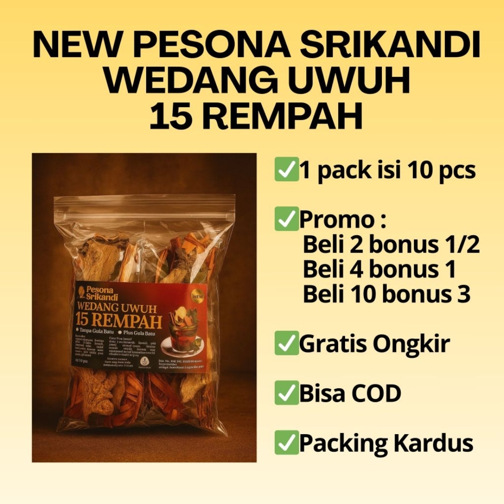 

New Pesona Srikandi Wedang Uwuh 15 Rempah isi 10 pcs