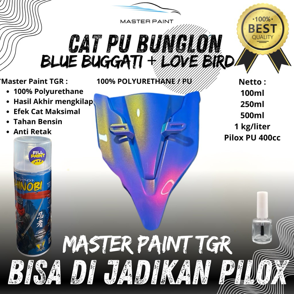 ( BISA DIJADIKAN PILOX ) Cat PU Bunglon Blue Buggati love bird | efek bunglon love bird Ungu Pink Em
