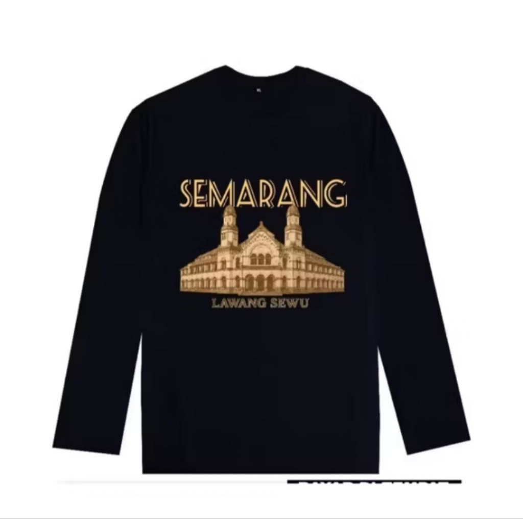 Kaos Distro Lengan Panjang Semarang Lawang Sewu - Kaos Bahan Lembut Nyaman Dipakai