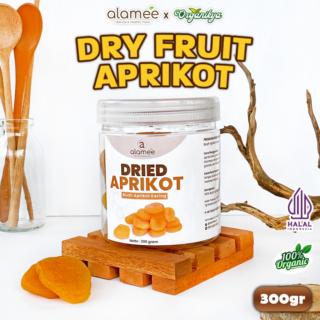 

ALAMEE Dried Apricot Buah Aprikot Kering Dried Fruit Apricots Cemilan Buah Sehat 300gr organikya