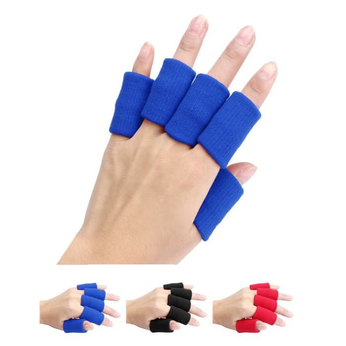 10 Pcs Deker Pelindung Jari Tangan Nylon Polos Elastis AOLIKES-1589 Perban Jari Olahraga Basket Voli