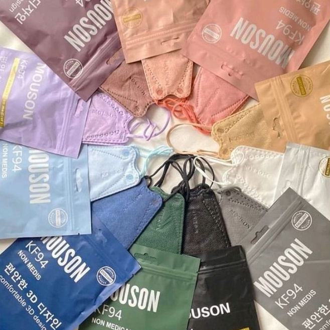 Masker KF94 50Pcs MURAH - Hitam Putih Dan Warna