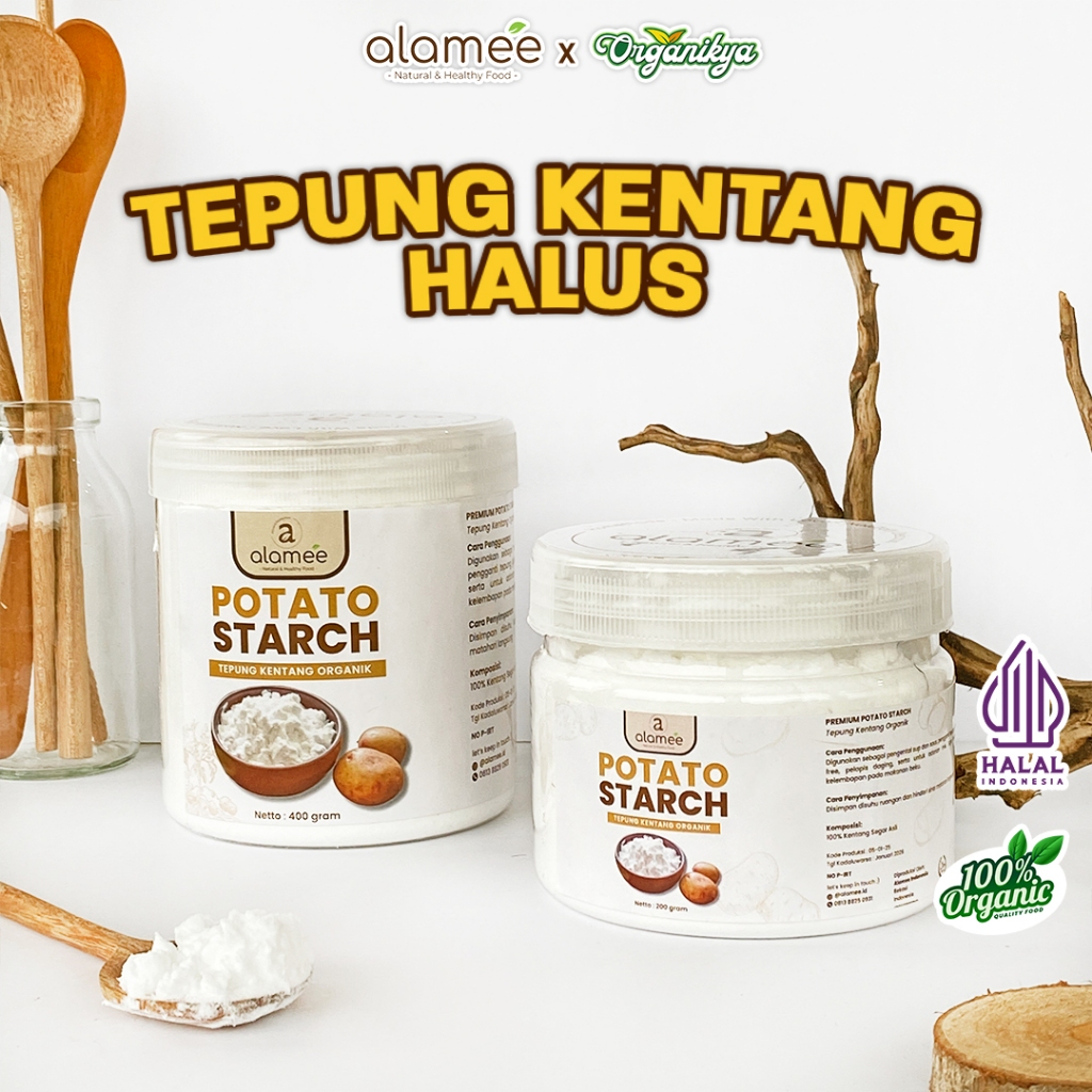 

ALAMEE Tepung Kentang Halus Potato Starch Tepung Kue Mashed Long Potato Powder organikya