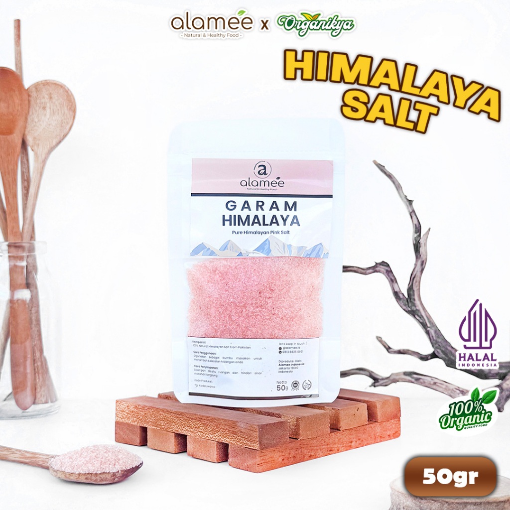 

ALAMEE Garam Himalaya Original Himalayan Salt Sea Ukuran 50g Pink Pakistan Masakan Bumbu Makanan